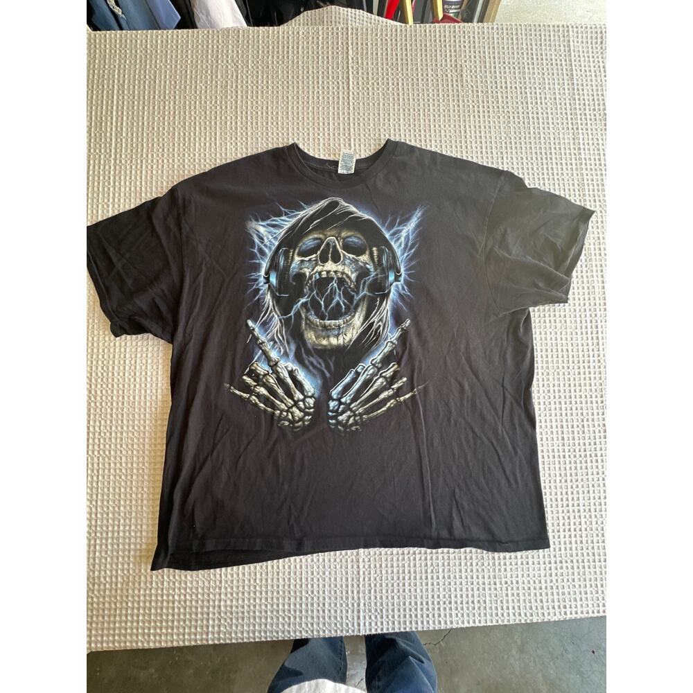 Delta Pro Weight Men's 3XL. Vintage Skull Hang Loose Fader Biker Shirt 31X31
